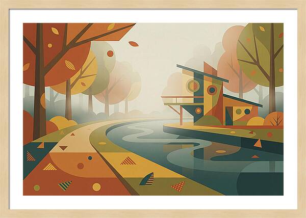 Autumn Mist Over Canal