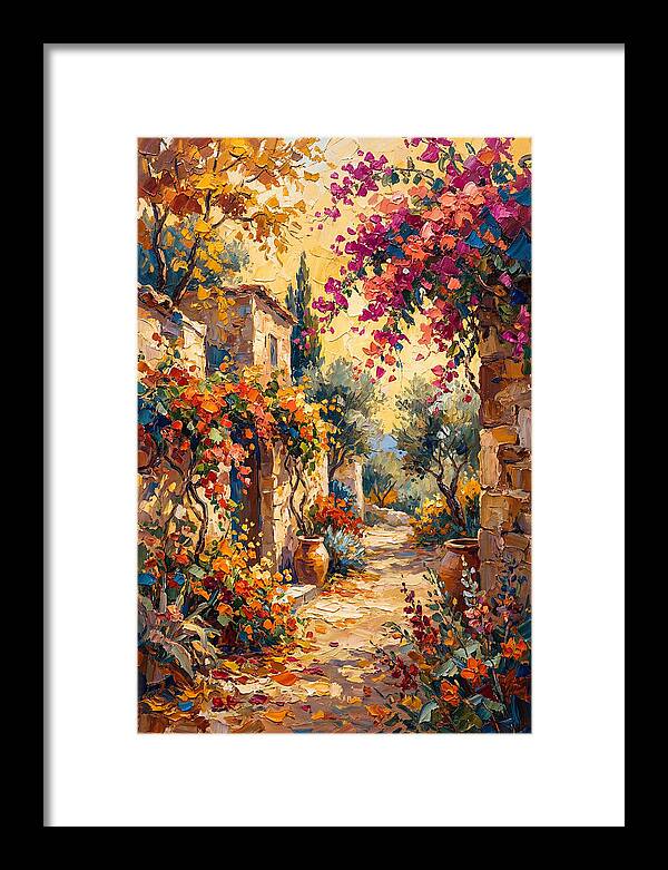 Autumn Pathway Through Bougainvillea