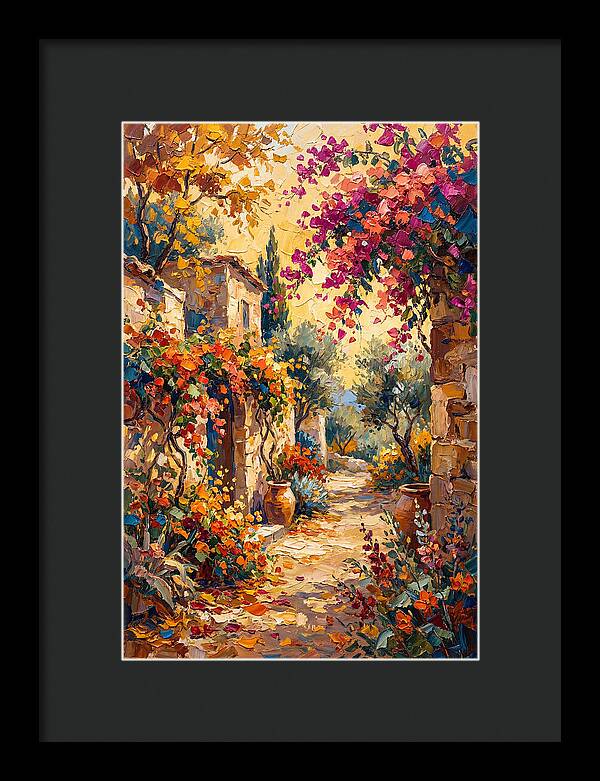 Autumn Pathway Through Bougainvillea