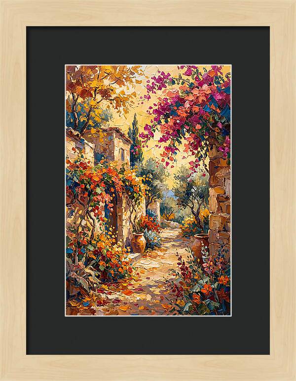Autumn Pathway Through Bougainvillea