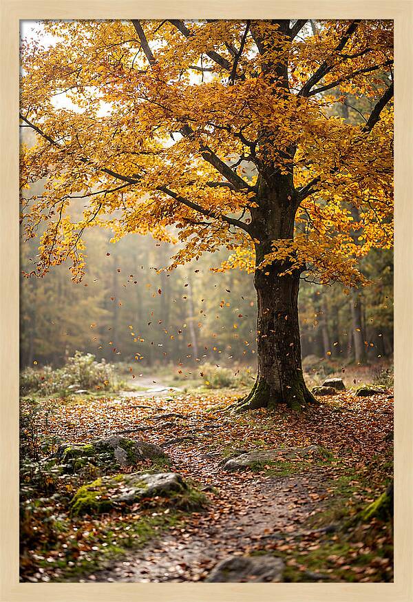 Autumn Serenity Beneath Maple Canopy
