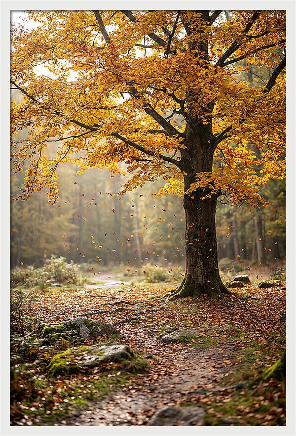 Autumn Serenity Beneath Maple Canopy