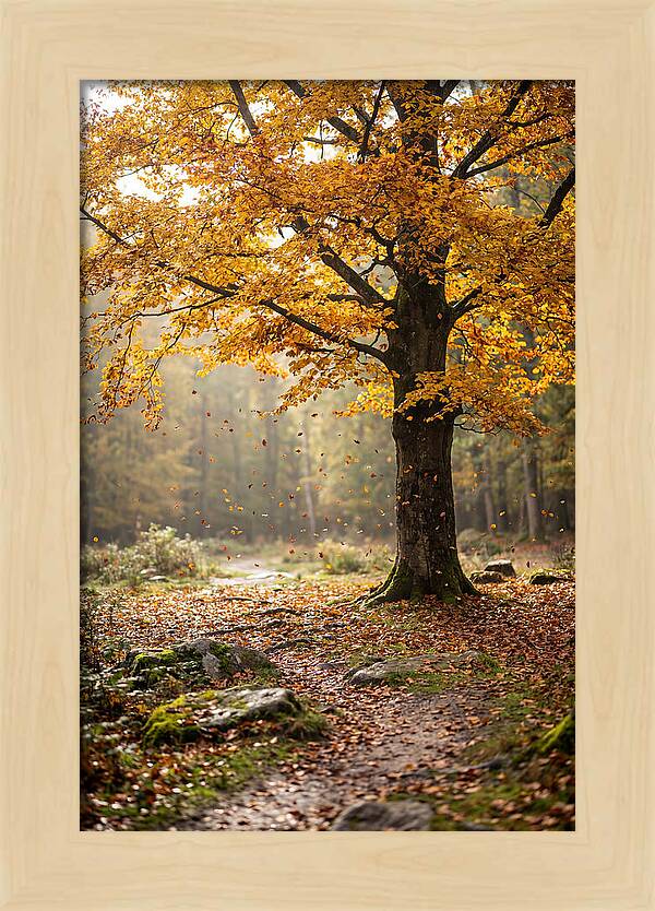 Autumn Serenity Beneath Maple Canopy