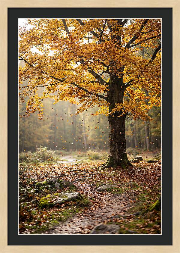 Autumn Serenity Beneath Maple Canopy