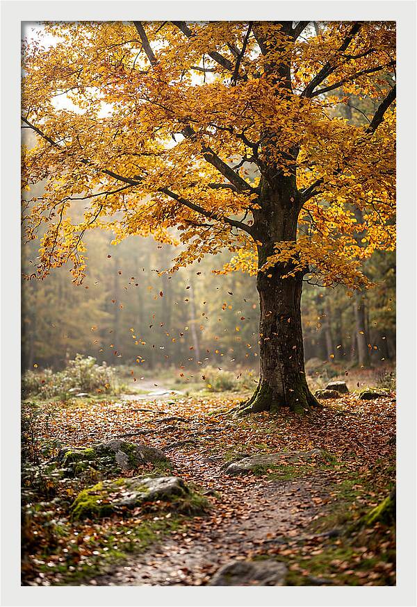 Autumn Serenity Beneath Maple Canopy