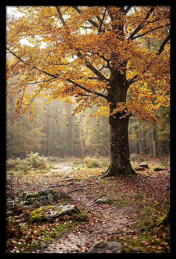Autumn Serenity Beneath Maple Canopy