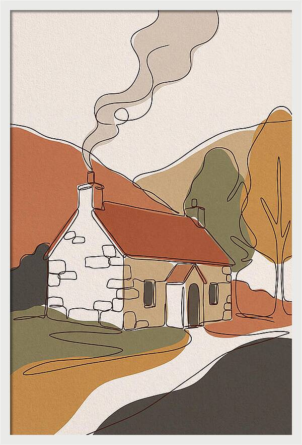 Autumn Smoke From Chimney