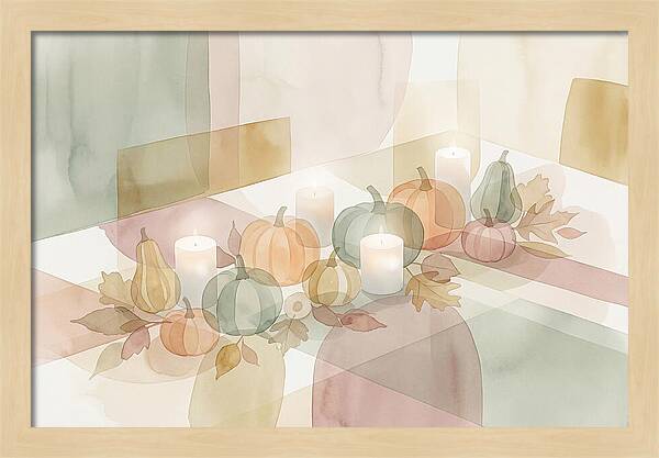 Autumn Table Setting With Candles