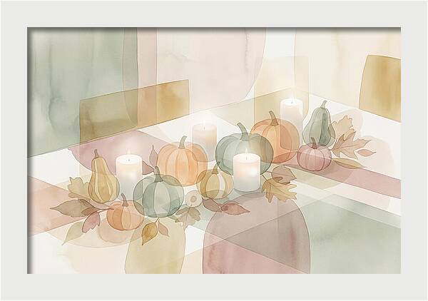 Autumn Table Setting With Candles
