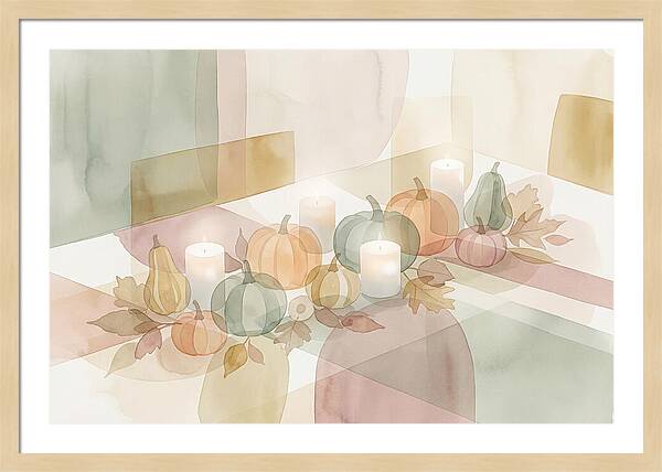 Autumn Table Setting With Candles