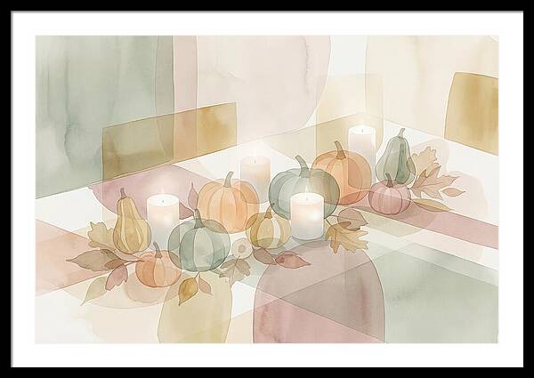 Autumn Table Setting With Candles