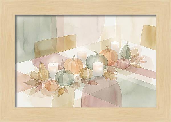 Autumn Table Setting With Candles