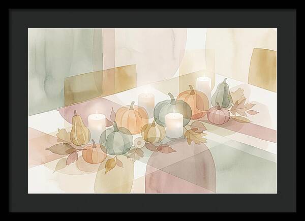 Autumn Table Setting With Candles
