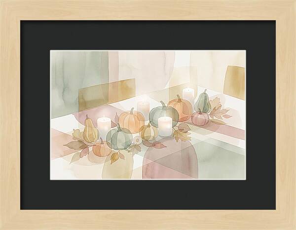 Autumn Table Setting With Candles