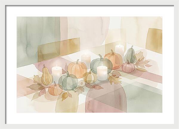 Autumn Table Setting With Candles
