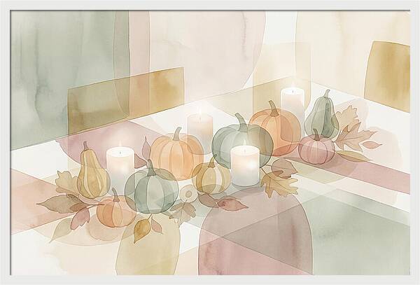 Autumn Table Setting With Candles