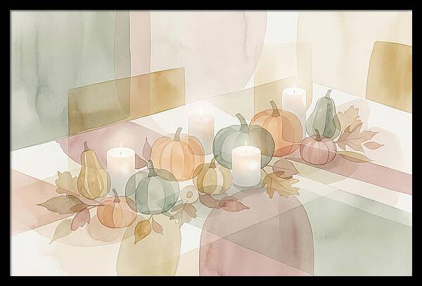 Autumn Table Setting With Candles