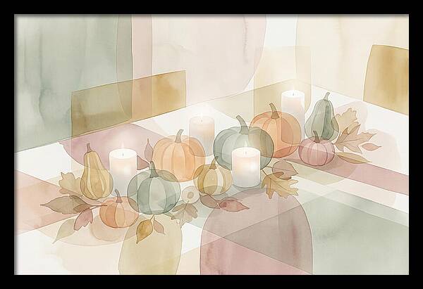 Autumn Table Setting With Candles