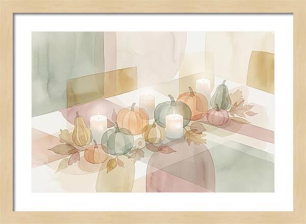 Autumn Table Setting With Candles