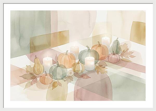 Autumn Table Setting With Candles