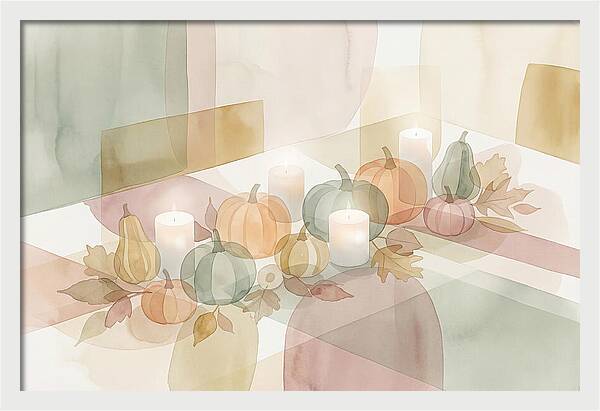 Autumn Table Setting With Candles