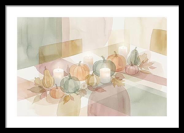 Autumn Table Setting With Candles