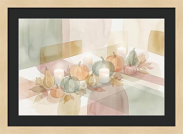 Autumn Table Setting With Candles