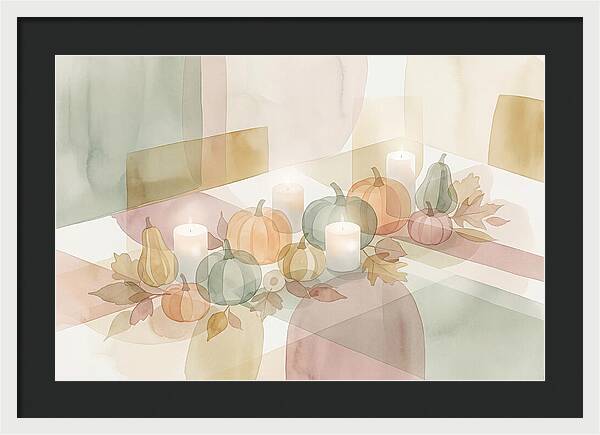 Autumn Table Setting With Candles