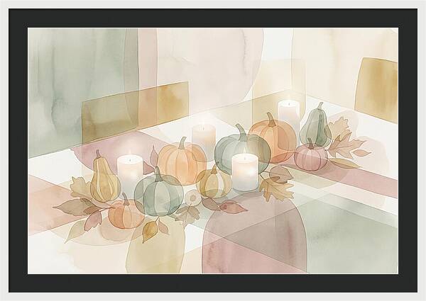 Autumn Table Setting With Candles