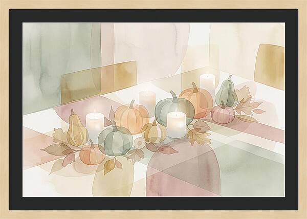 Autumn Table Setting With Candles