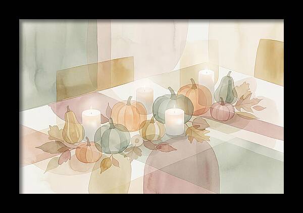 Autumn Table Setting With Candles