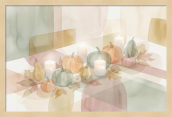 Autumn Table Setting With Candles