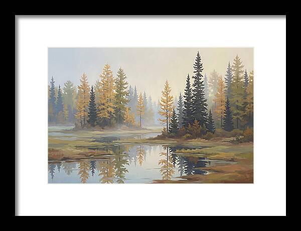 Autumn Tamarack Swamp Reflections