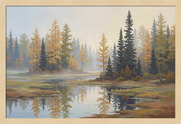 Autumn Tamarack Swamp Reflections