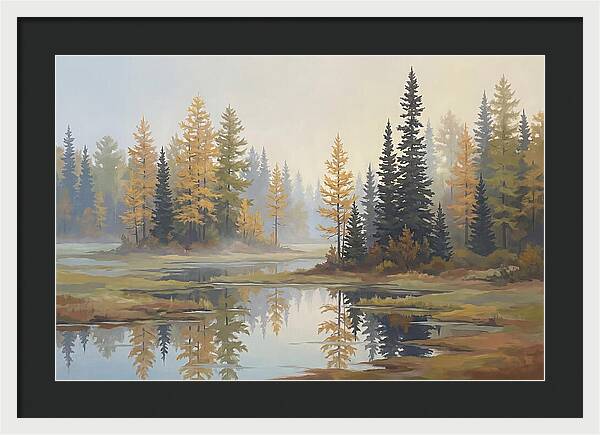 Autumn Tamarack Swamp Reflections