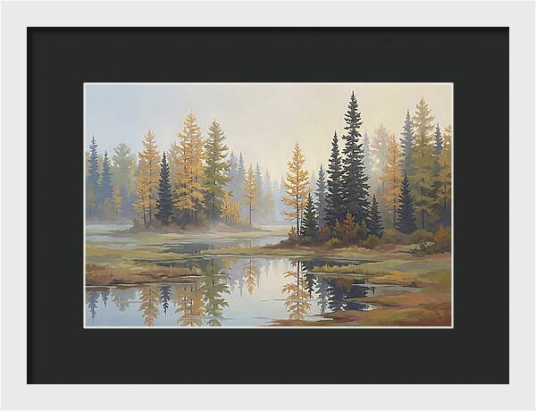 Autumn Tamarack Swamp Reflections