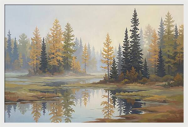 Autumn Tamarack Swamp Reflections