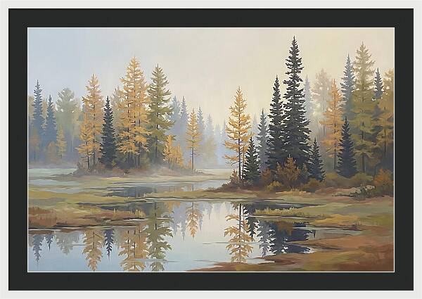 Autumn Tamarack Swamp Reflections