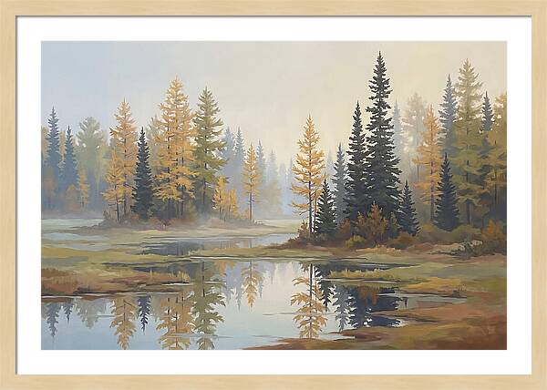 Autumn Tamarack Swamp Reflections