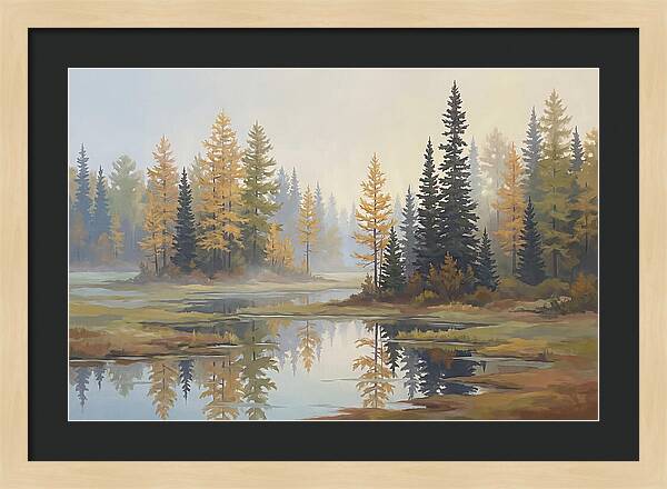 Autumn Tamarack Swamp Reflections