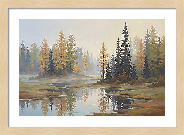 Autumn Tamarack Swamp Reflections