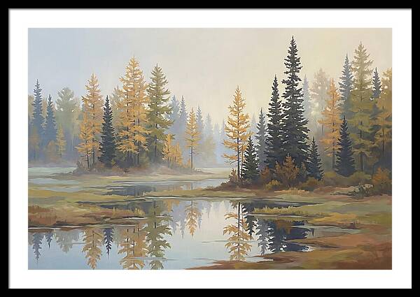 Autumn Tamarack Swamp Reflections