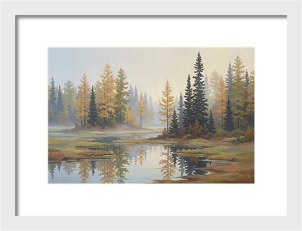 Autumn Tamarack Swamp Reflections