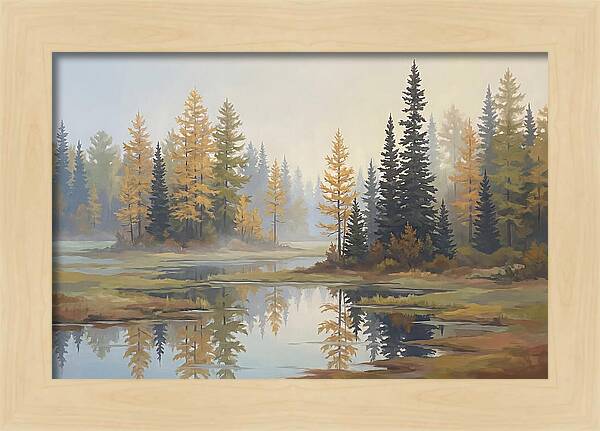 Autumn Tamarack Swamp Reflections