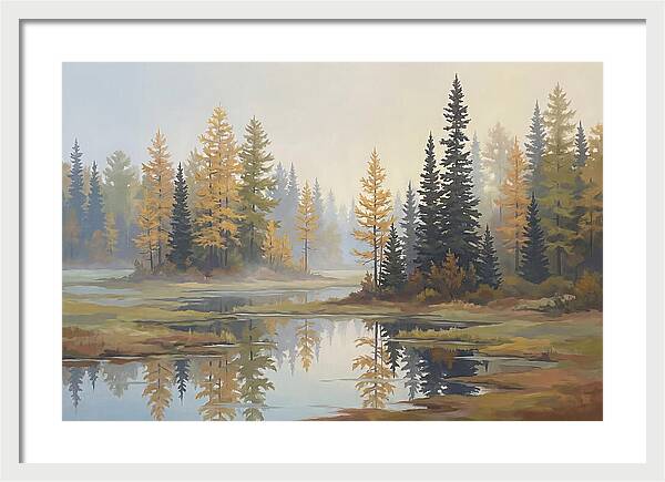 Autumn Tamarack Swamp Reflections