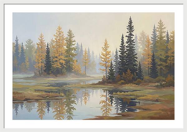 Autumn Tamarack Swamp Reflections