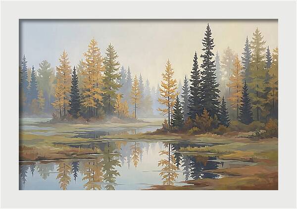 Autumn Tamarack Swamp Reflections