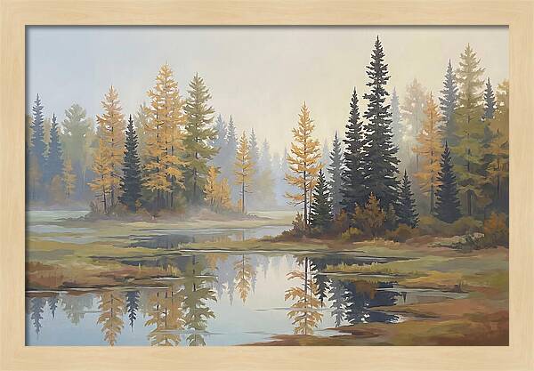 Autumn Tamarack Swamp Reflections