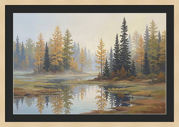 Autumn Tamarack Swamp Reflections