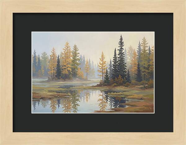 Autumn Tamarack Swamp Reflections